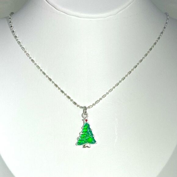 ATP Christmas Tree Necklace with 925 Silver Chain - Picture 2 of 8